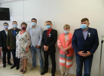 07.09.2021 - wręczenie odznak HDK-ZdZN i medali RCKiK za 25 litrów krwi pełnej w TO w Jastrzębiu-Zdroju