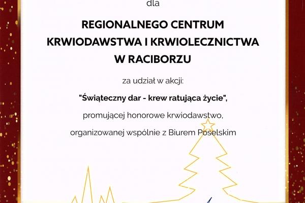 Podziękowania od Pana Ministra Michała Wosia